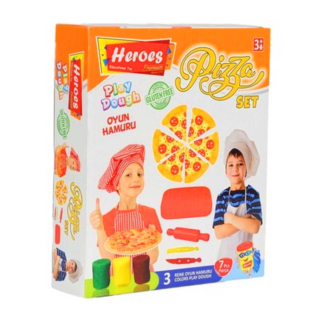 HEROES TOYS ERN-592 KÜÇÜK KUTULU PİZZA OYUN HAMURU SETİ 1