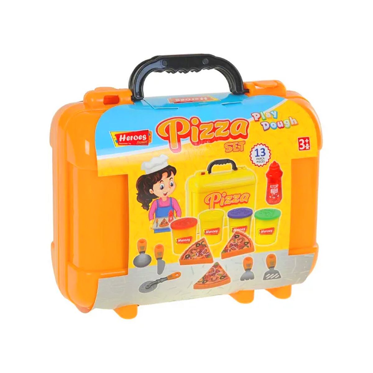 HEROES TOYS ERN-598 PREMIUM ÇANTALI PİZZA OYUN HAMURU SETİ 1