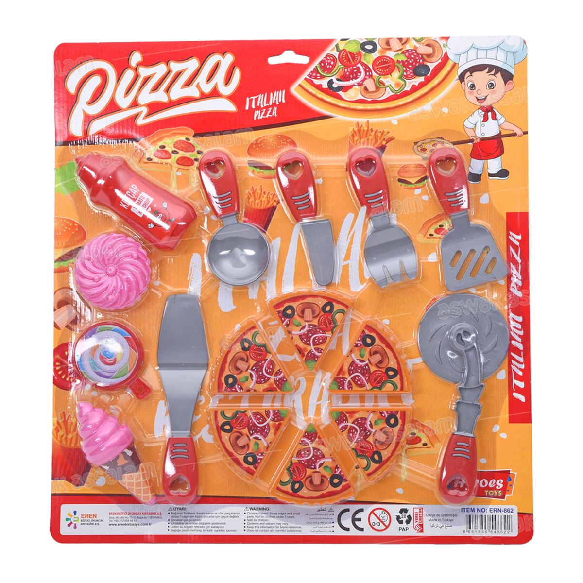 HEROES TOYS ERN-862 BÜYÜK PİZZA SETİ 3+ 1