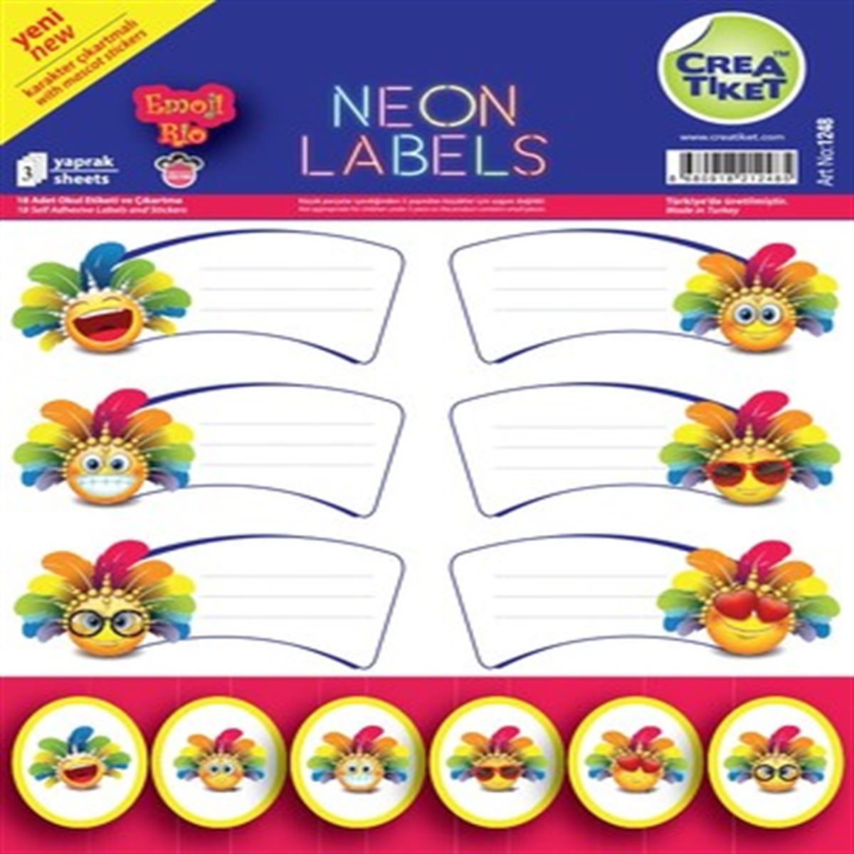 CREATİKET NEON ETİKET KARIŞIK 1