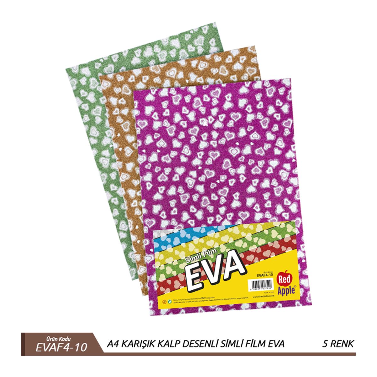 RED APPLE EVA 20x30 SİMLİ KALP ŞEKİLLİ 10 LU F4-10 1