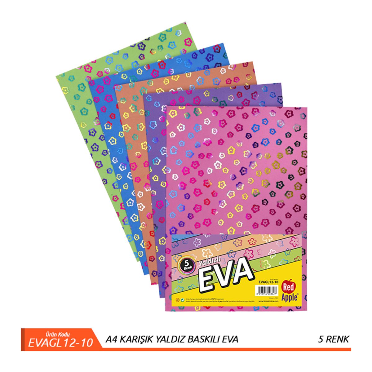 RED APPLE EVA 20x30 YALDIZLI BENEKLİ 10 LU EVAGL12 1