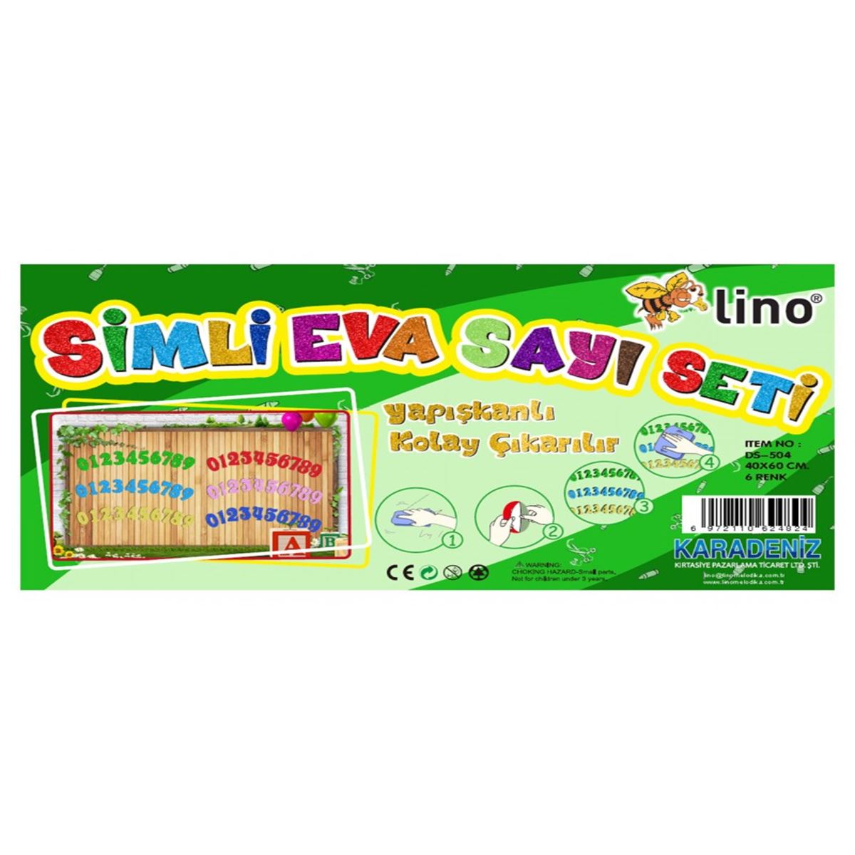 LİNO EVA SAYI SETİ 40X60 SİMLİ YAPIŞKALI  6 LI DS-504 1