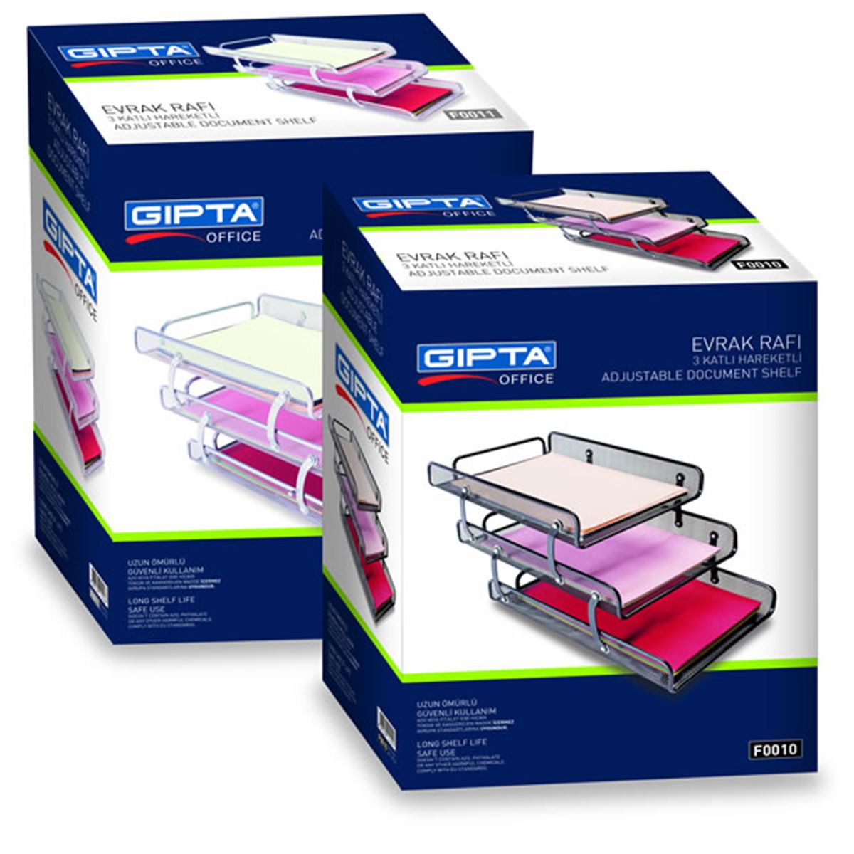 GIPTA EVRAK RAFI METAL MASA SETİ 3 LÜ F0001-02-03-04-05-06 1