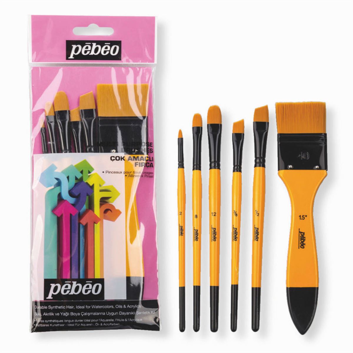 PEBEO FIRÇA SETİ 6 LI SET-8 NO:2-8-12-3/8-1/2-1,5 1