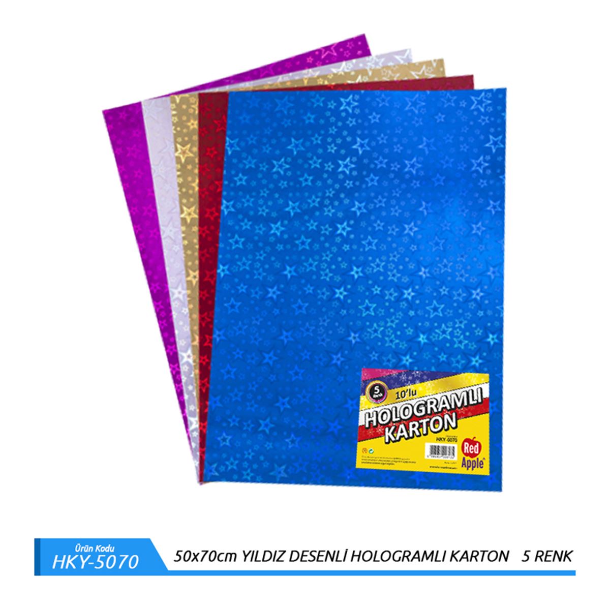 RED APPLE FON KARTONU HOLOGRAMLI 50X70 KARIŞIK HKY/HKK/HKN/HKC 1