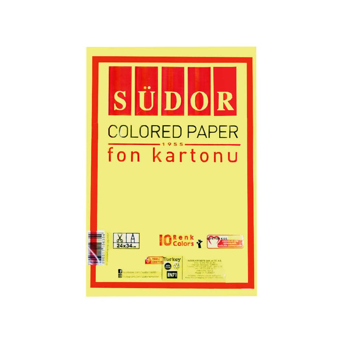 SÜDOR FON KARTONU 25x35 100 GR 10 RENK  FK-02 1