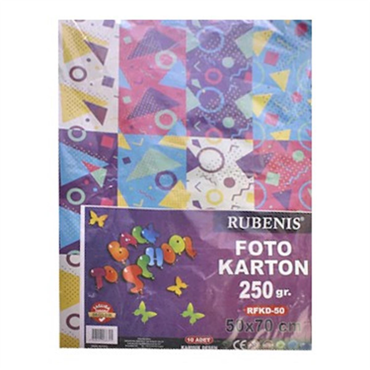 RUBENİS FON KARTONU DESENLİ 50x70 KARIŞIK 250 GR 10 LU RFDK-50 1
