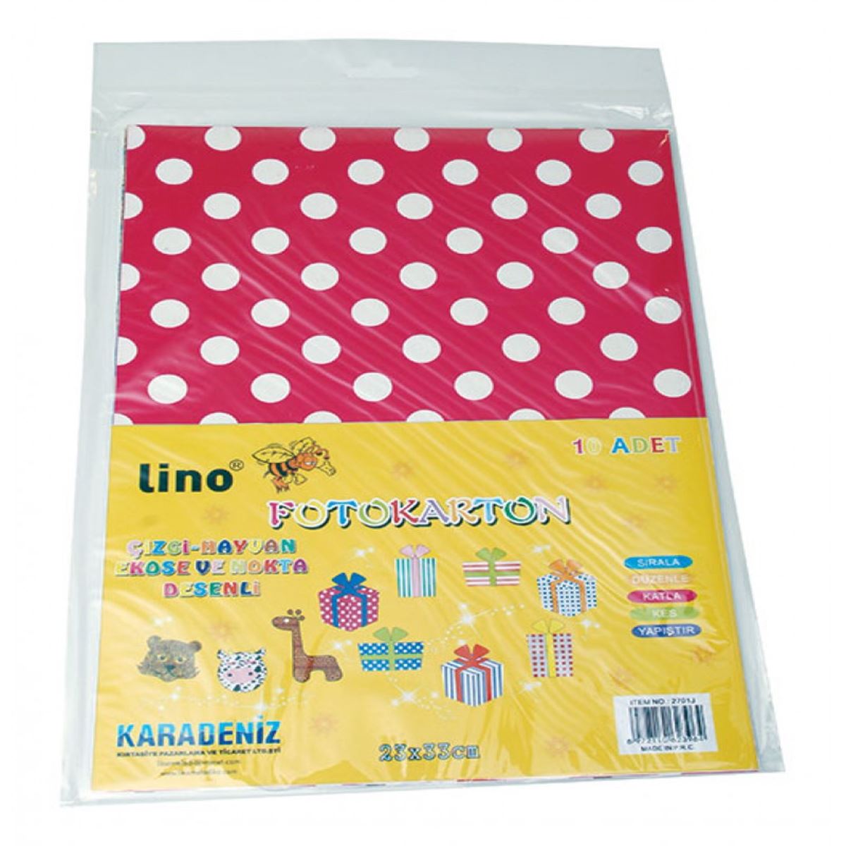 LİNO FON KARTONU 25x35 DESENLİ 10 LU 2701J 1