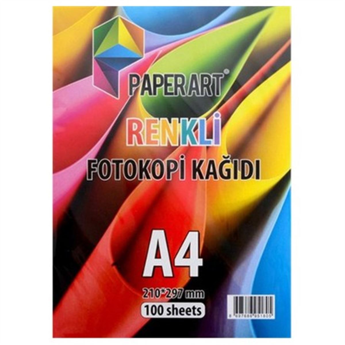 PAPERART RENKLİ FOTOKOPİ KAĞIDI A4 KARIŞIK 100 LÜ 1