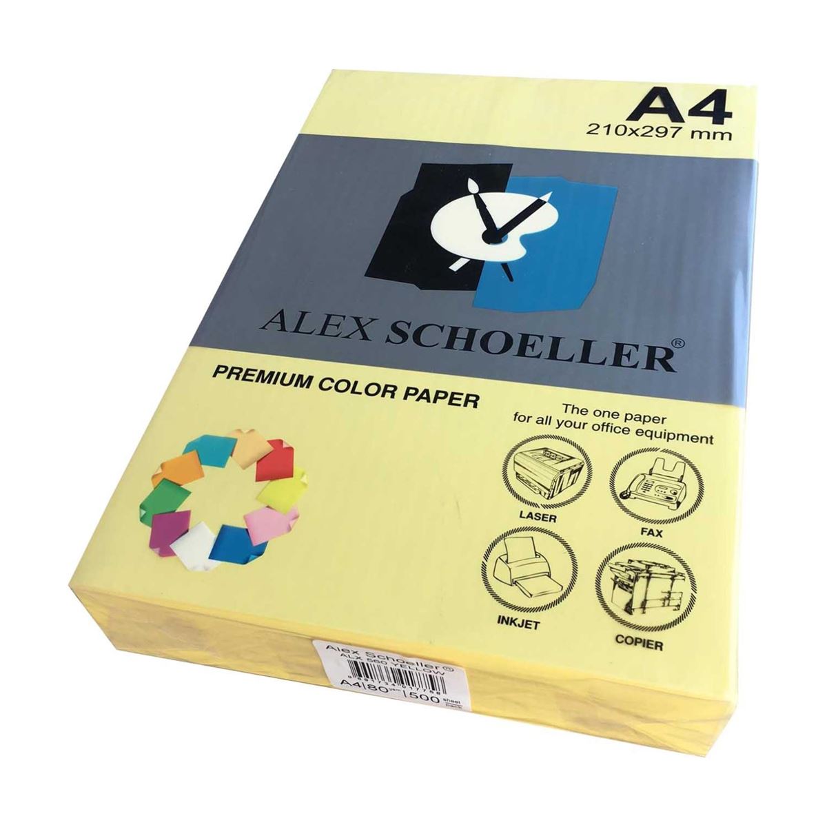 ALEX RENKLİ FOTOKOPİ KAĞIDI A4 SARI 80 GR 500 LÜ 60-560 1