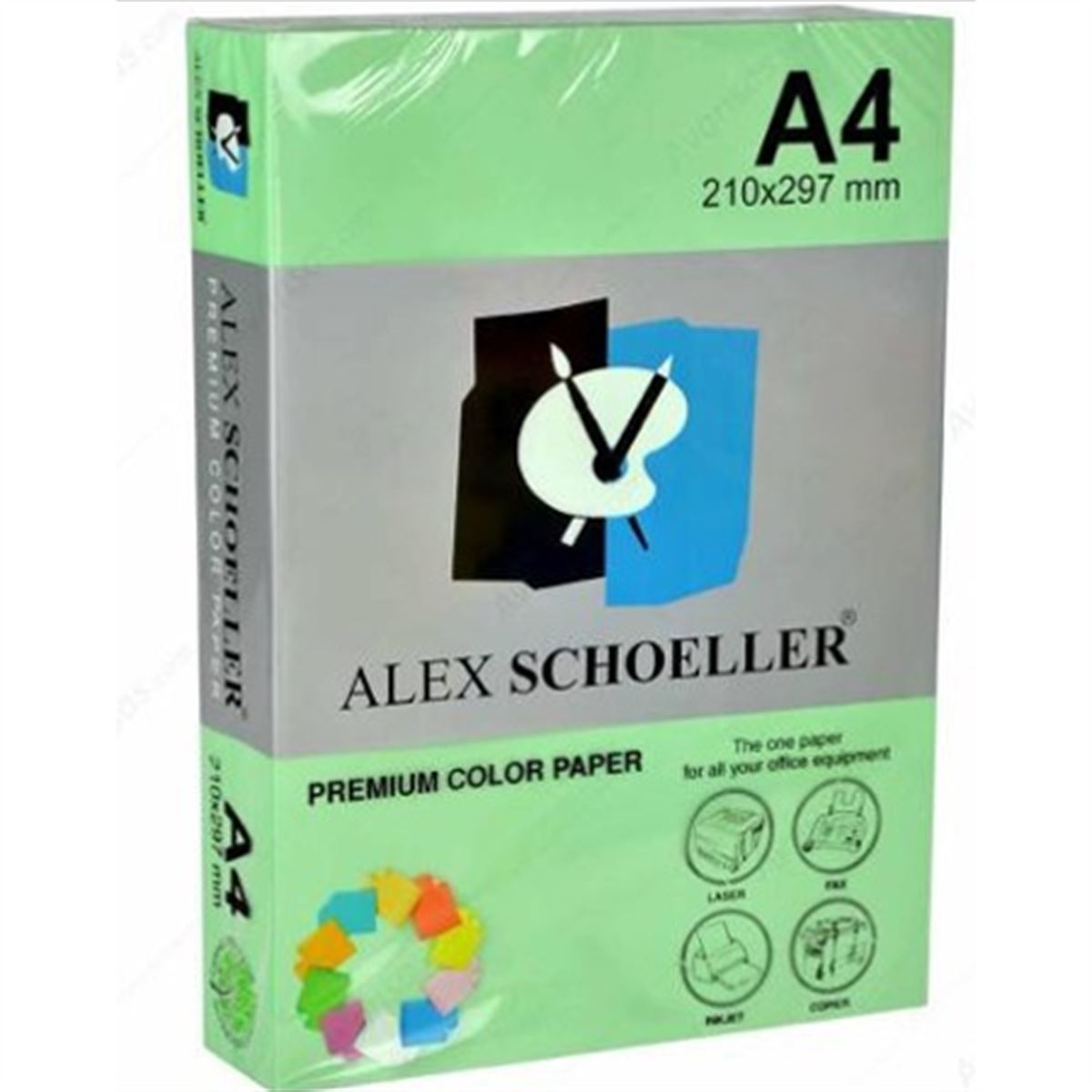 ALEX RENKLİ FOTOKOPİ KAĞIDI A4 AÇIK YEŞİL 80 GR 100-LÜ 45190 1