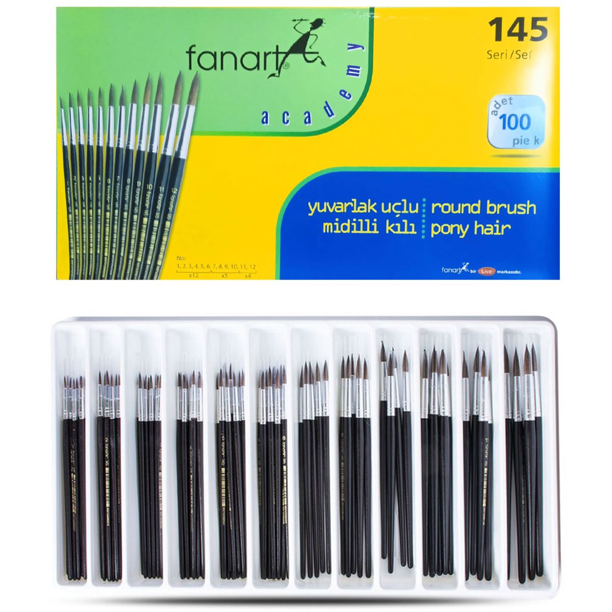 FANART ACADEMY FIRÇA SETİ 145 SERİ 100 LÜ F-7145.S1 1