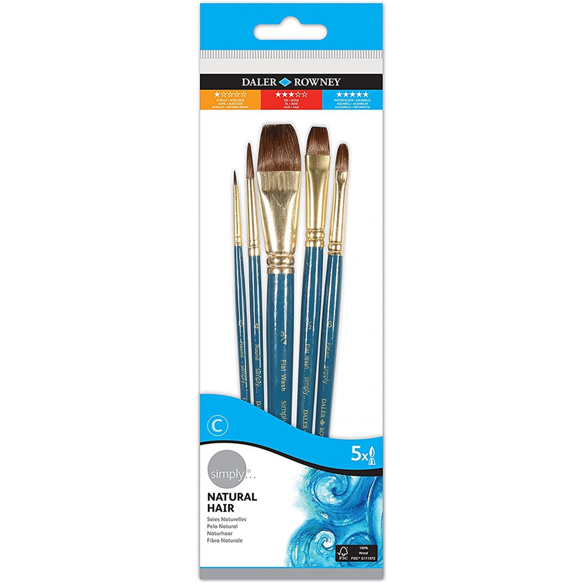 DALER ROWNEY FIRÇA SETİ DEVE KILI KISA SAP 5 Lİ 216910500 1