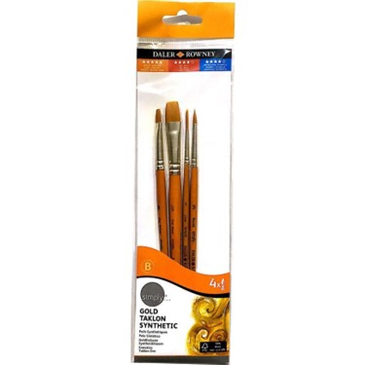 DALER ROWNEY GOLD TAKLON FIRÇA SETİ 4 LÜ 216920402 1