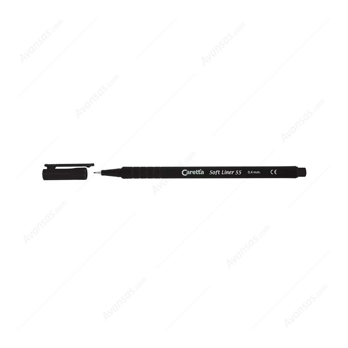 CARETTA SOFT LİNER KALEM 55-01 0.4 MM SİYAH 10 LU 1