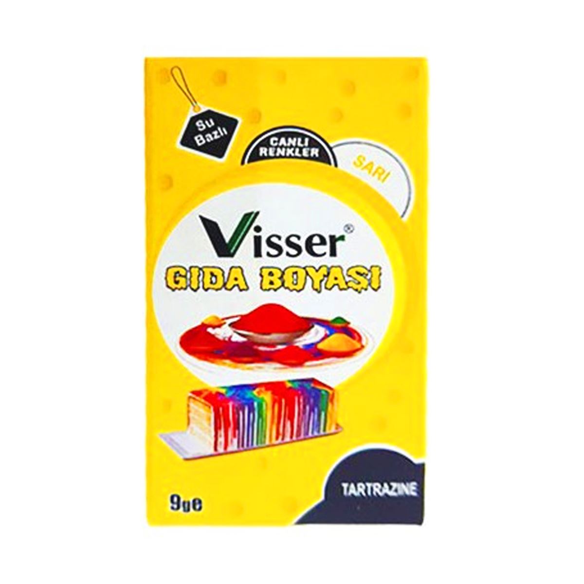 VİSSER GIDA BOYASI TOZ SARI 9 GR 12 Lİ 1