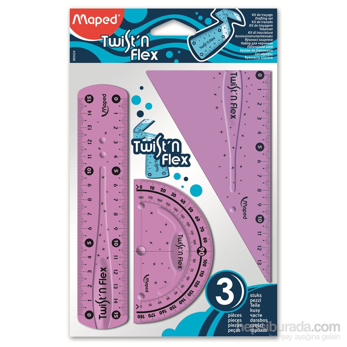 MAPED GÖNYE 15 CM - 60 DERECE TWIST N FLEX ESNEK 20 Lİ 279410 1