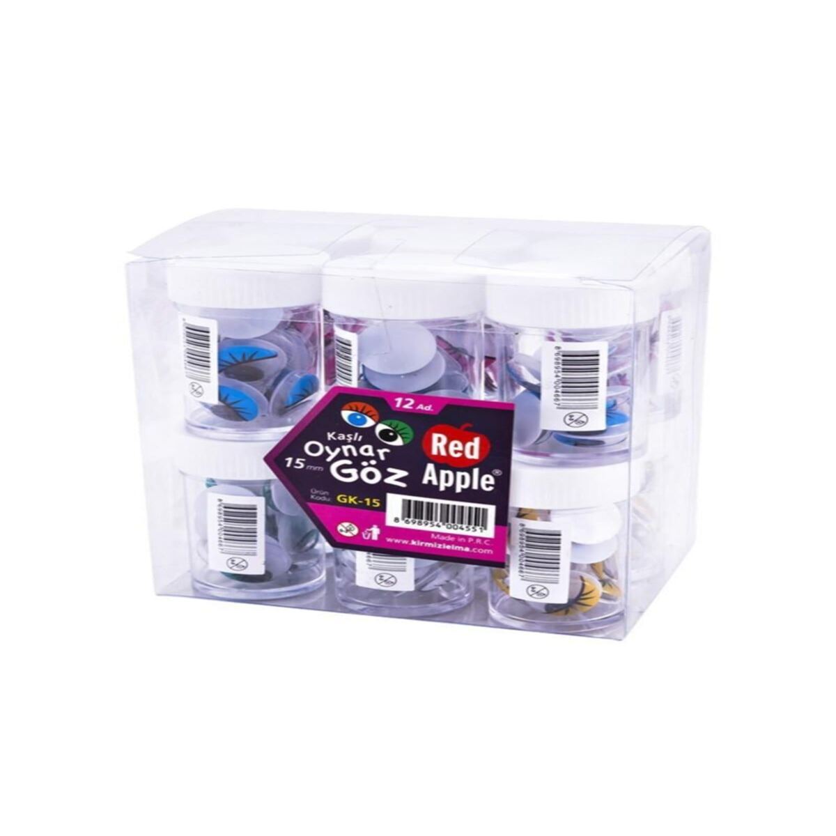 RED APPLE OYNAR GÖZ GK-15 KIRPIKLI 15 MM. 12 Lİ 1