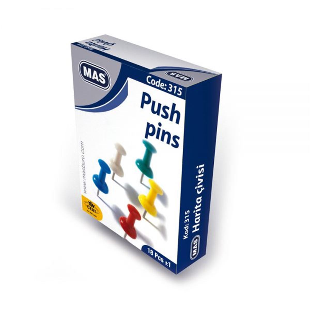 MAS HARİTA ÇİVİSİ RENKLİ 36 LI 315 1