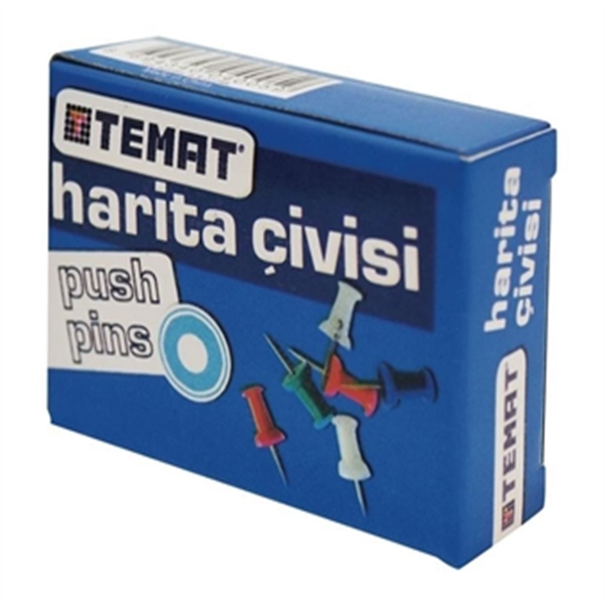 TEMAT HARİTA ÇİVİSİ RENKLİ 12 Lİ 180-28359 1