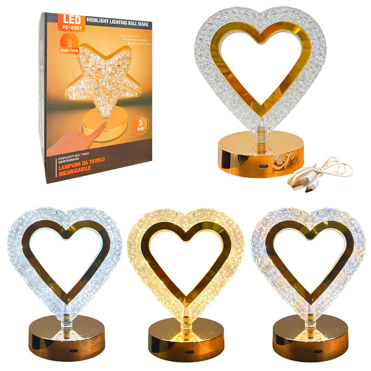 HUN BEST MASA LAMBASI KALP 6-64 3 FARKLI IŞIK USB ŞARJ 1