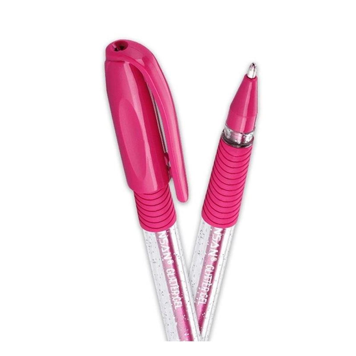 PENSAN JEL KALEM SİMLİ GLİTTER 1.0 PEMBE 12 Lİ 2280 - 2228 1