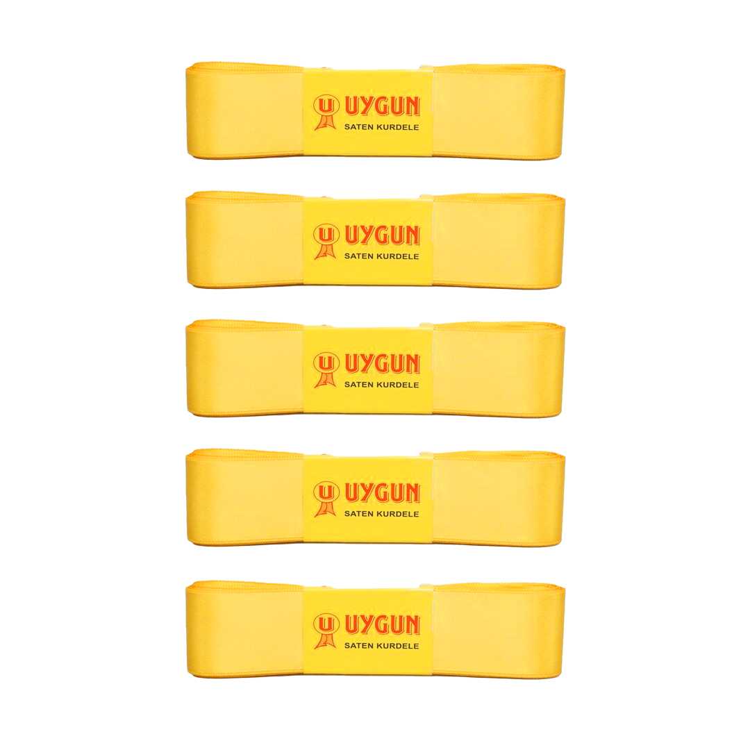 UYGUN SATEN KURDELE 30 MM 10 MT SARI 5 Lİ 1