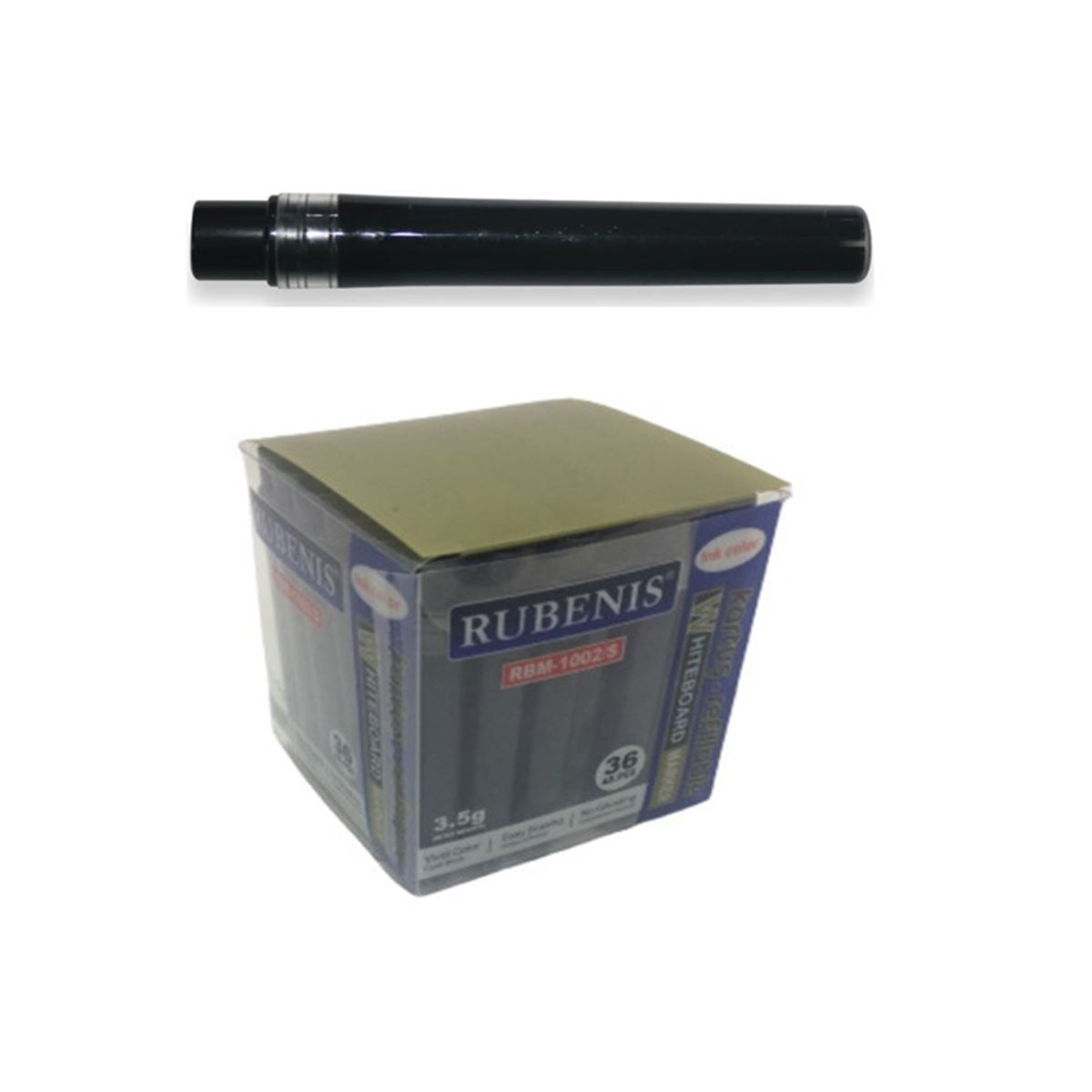 RUBENİS TAHTA KALEM KARTUŞU SİYAH 36 LI RBM-1002S 1