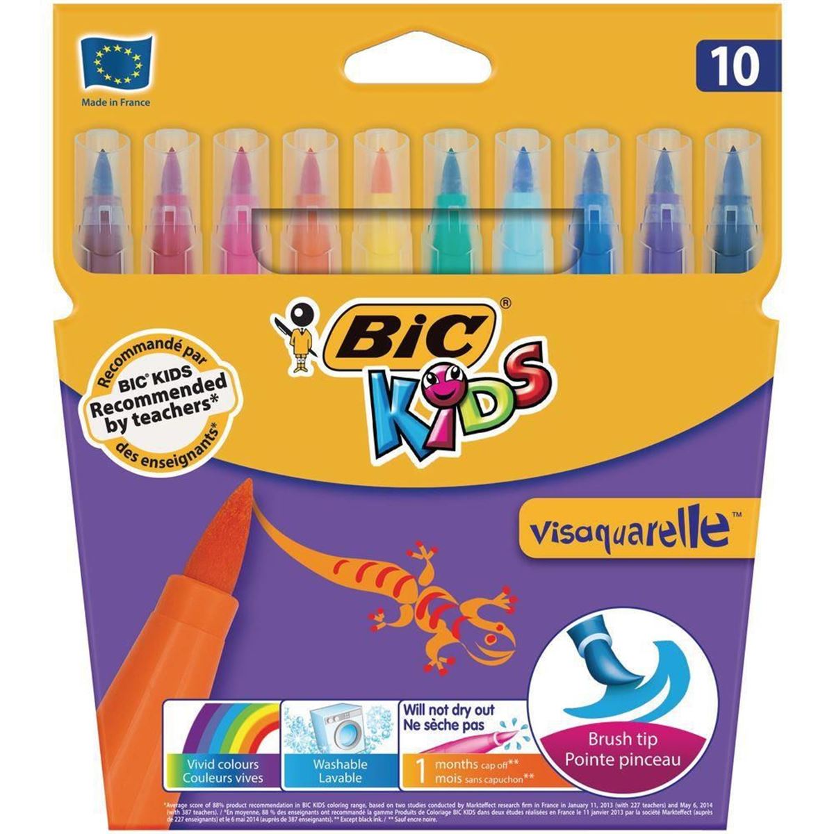 BİC KİDS KEÇELİ KALEM VİSAQUARELLE FIRÇA UÇLU 10 RENK 8289641 1