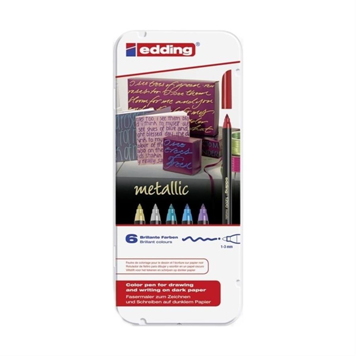 EDDİNG GRAFİK KALEMİ E-1200 METALİK 50 Lİ SET 1