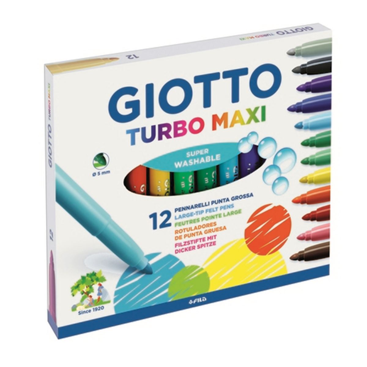 GİOTTO KEÇELİ KALEM JUMBO 12 RENK TURBO MAXİ 454000 1