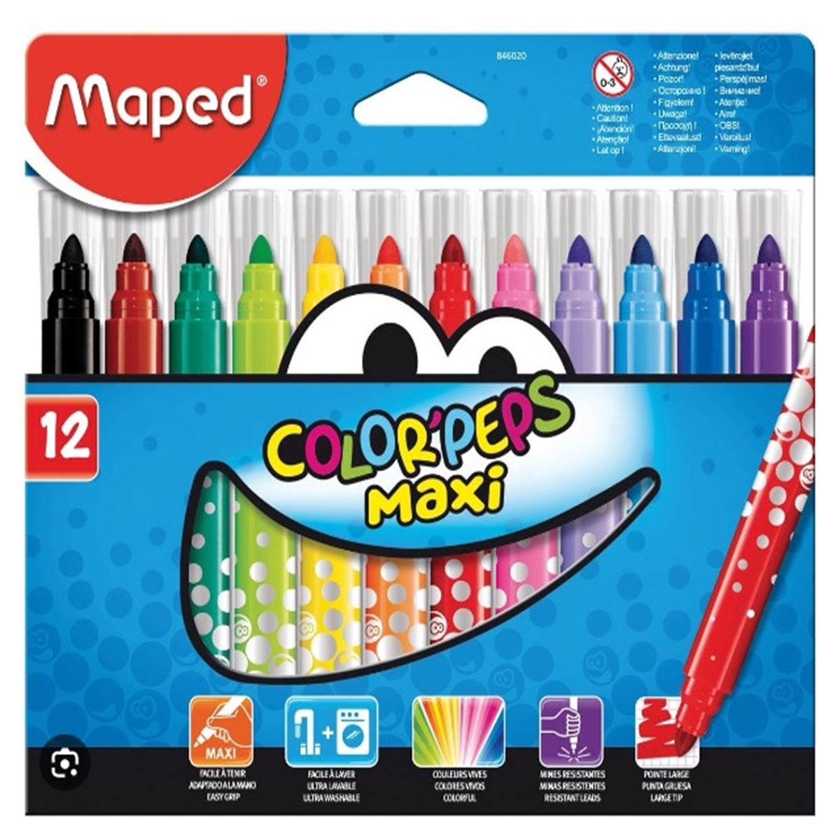 MAPED COLOR PEPS KEÇELİ KALEM 12 RENK MAXİ 846020 1