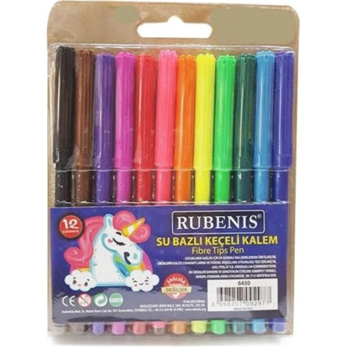 RUBENİS KEÇELİ KALEM 12 RENK 6450 1