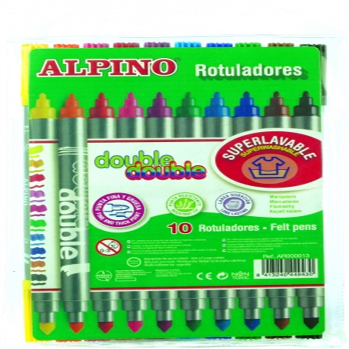 ALPİNO KEÇELİ KALEM ÇİFT YÖNLÜ 10 RENK AR-13 1
