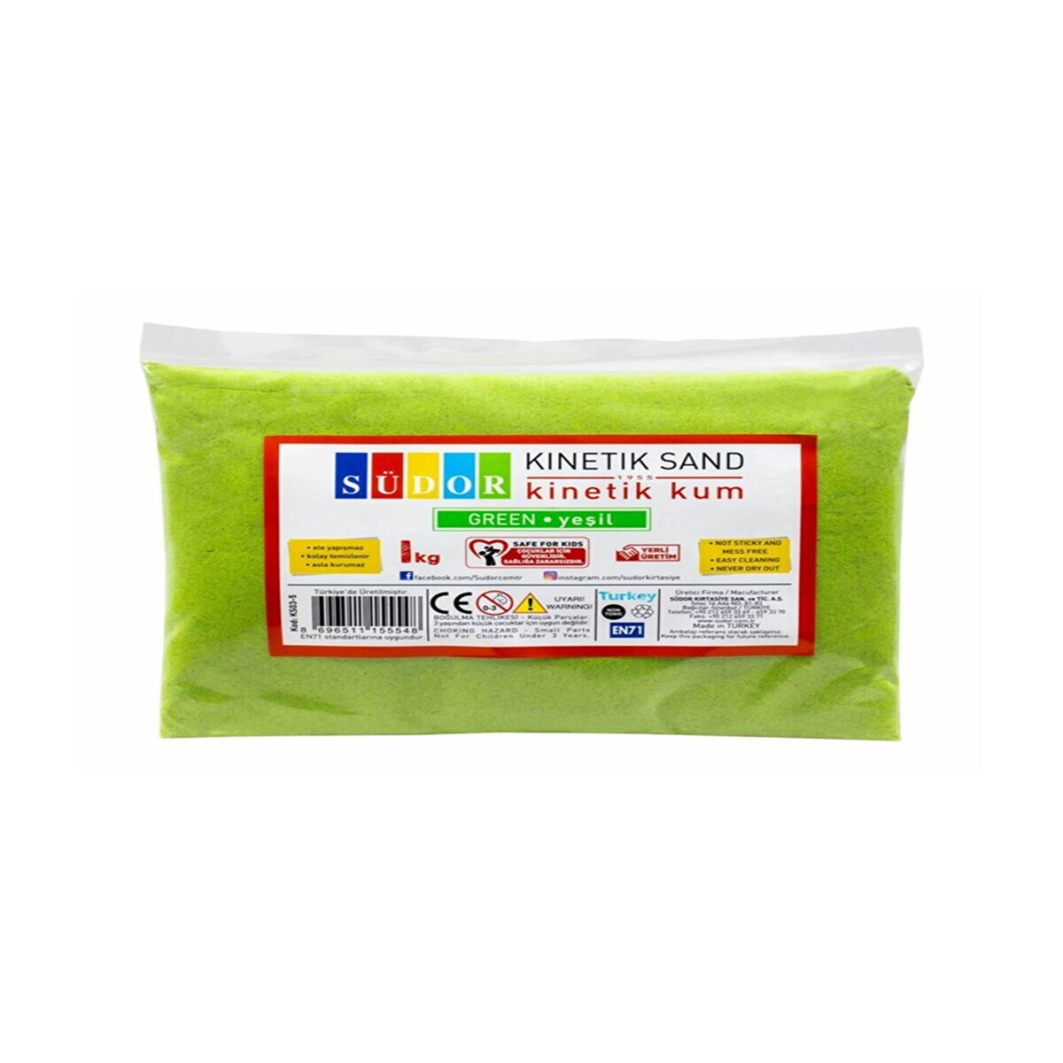 SÜDOR KİNETİK KUM 900 GR YEŞİL KS03-5 1