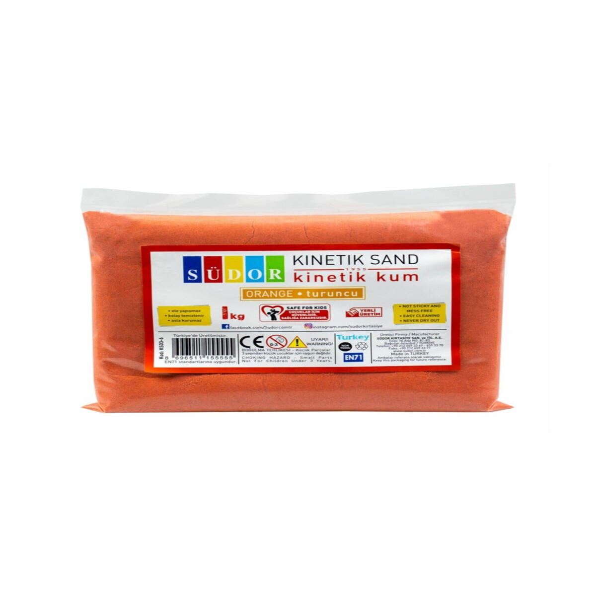 SÜDOR KİNETİK KUM 900 GR TURUNCU KS03-6 1