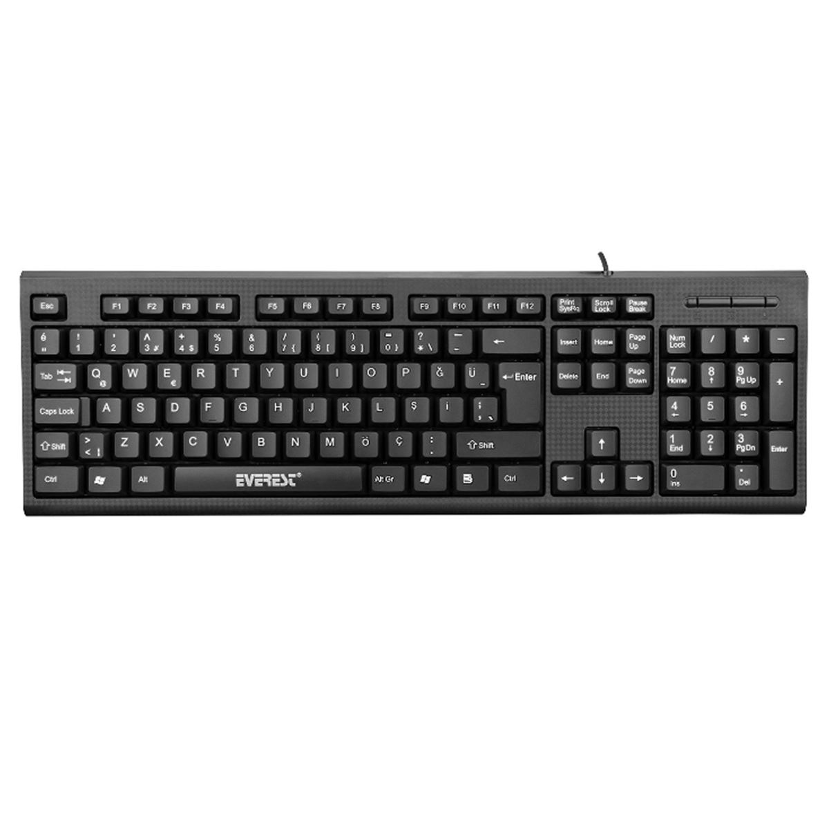 EVEREST USB KABLOLU KLAVYE Q KB-871U STANDART SİYAH 1