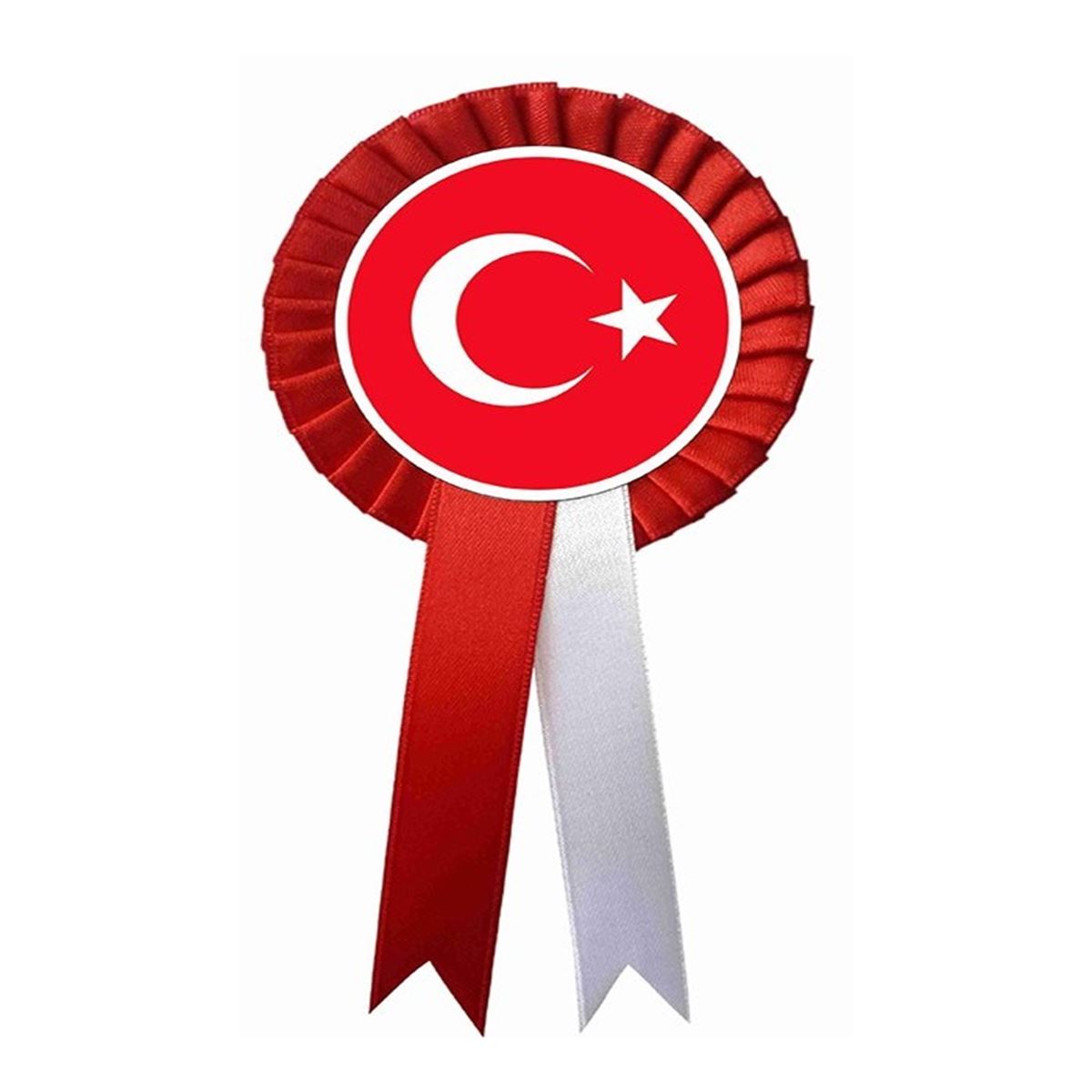 BUTON KOKART BAYRAK KARTON KIRMIZI 8 CM 25 Lİ 1