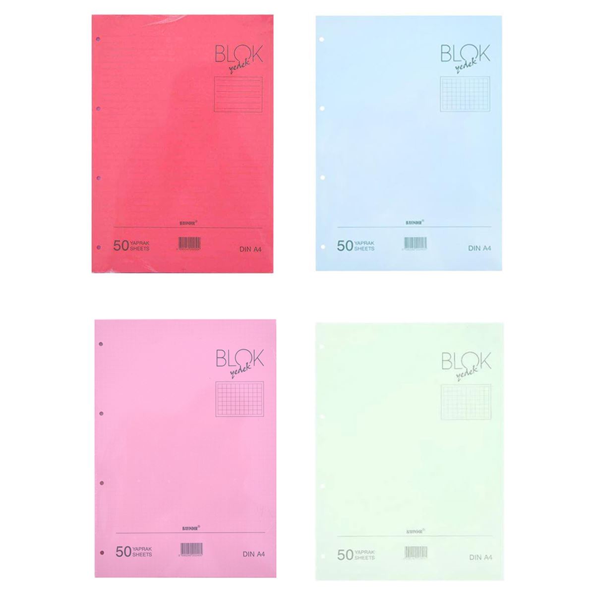 BAYINDIR KOLEJ YEDEĞİ A4 RENKLİ KARELİ 50 Lİ 1