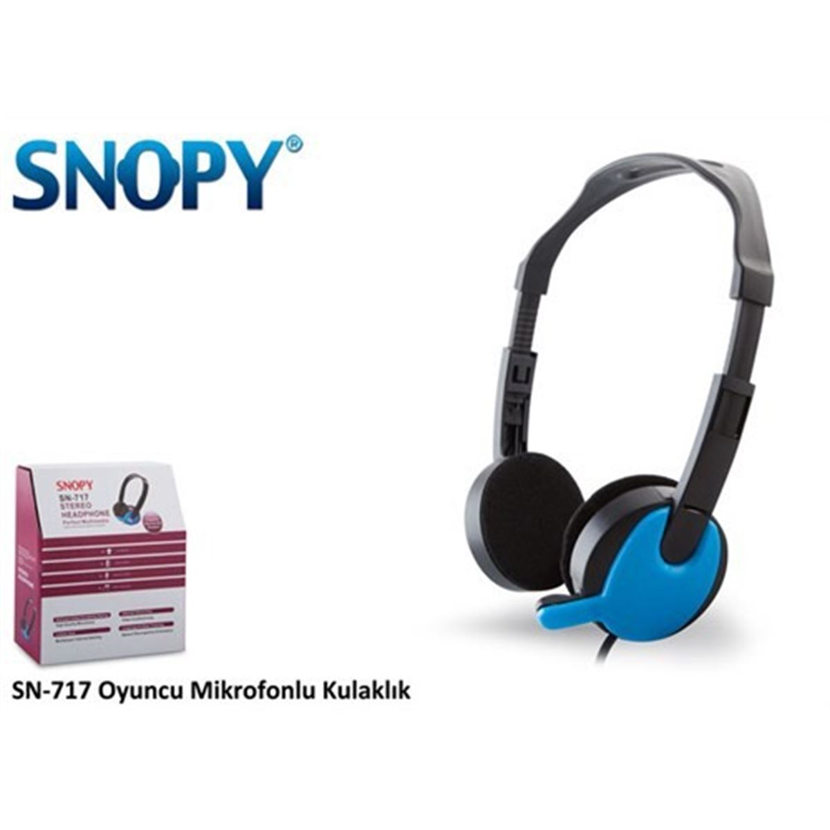 SNOPY KULAKLIK SN-717 MİKROFONLU BİLGİSAYAR TİPİ 1