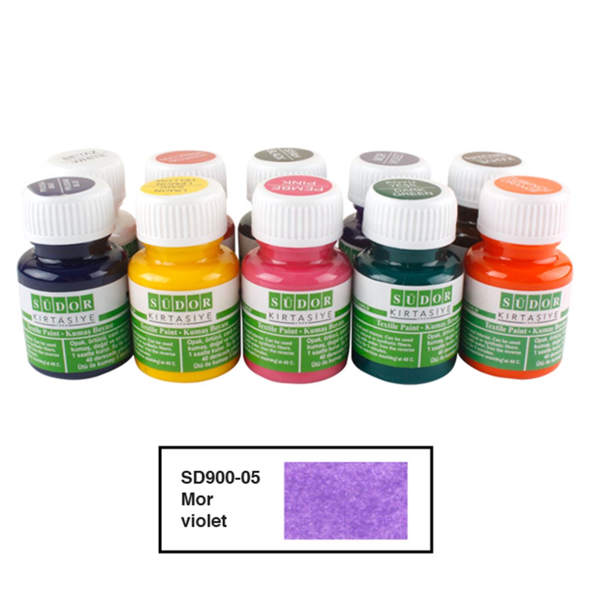SÜDOR KUMAŞ BOYASI MOR 25 ML 10 LU SD900-05 1