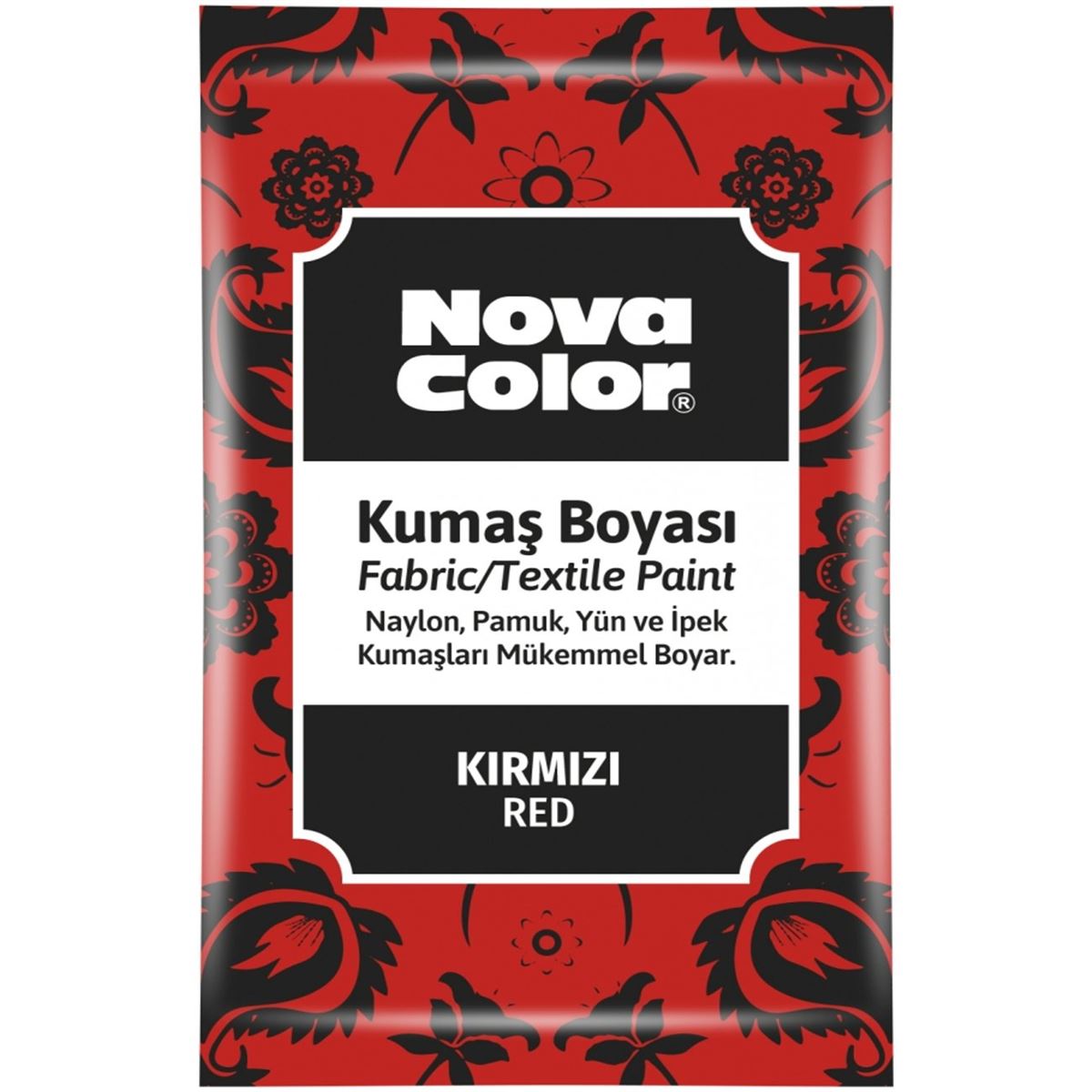 NOVA COLOR KUMAŞ BOYASI TOZ KIRMIZI 12 Lİ NC-901 1