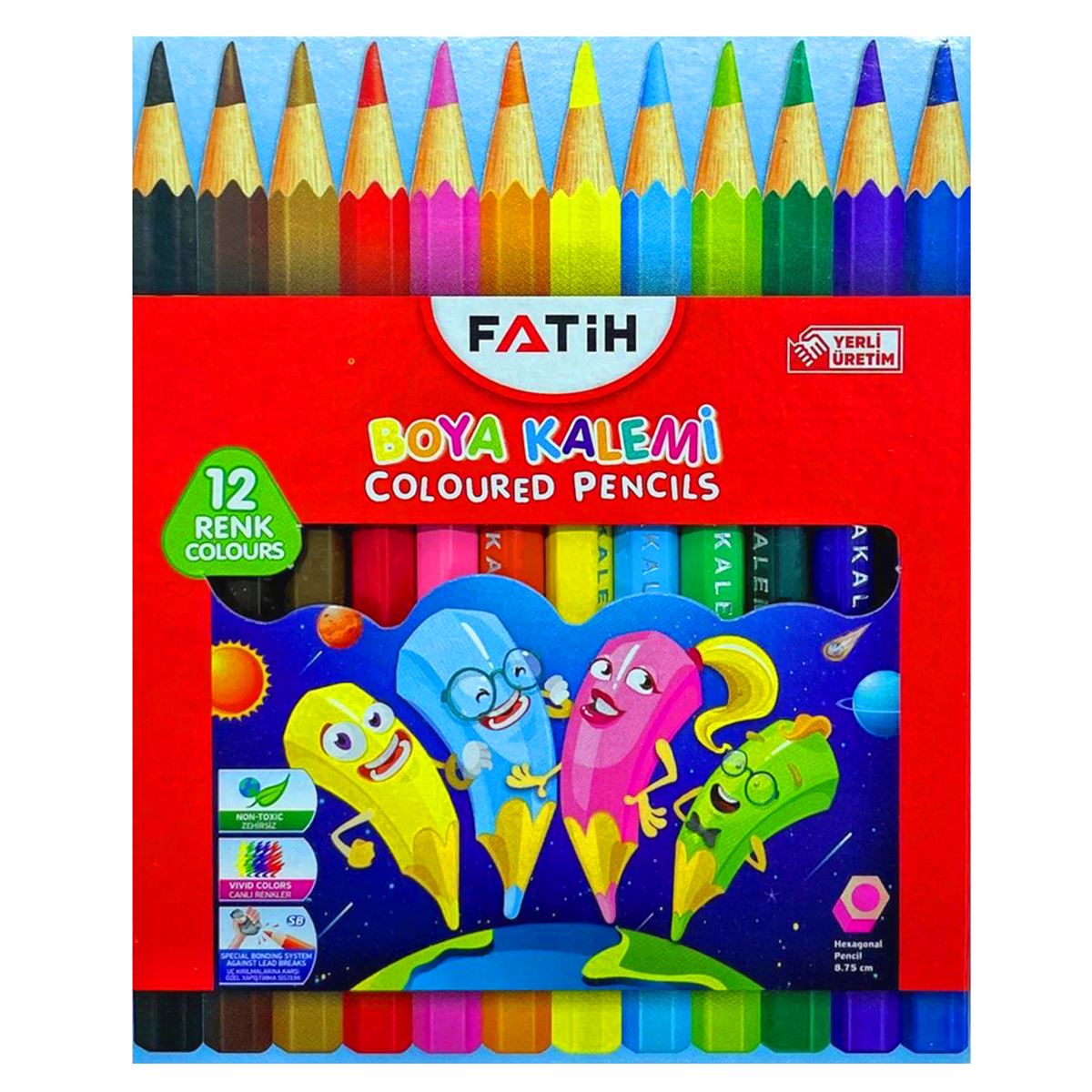 FATİH KURUBOYA KISA 12 RENK 24 LÜ 33012 1