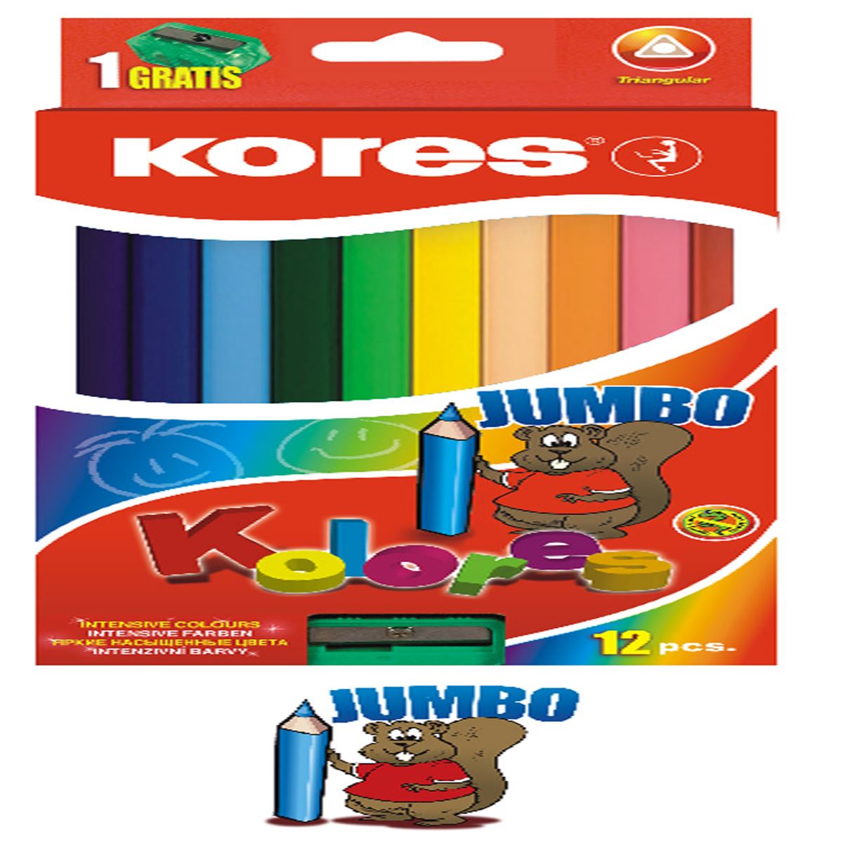 KORES KURUBOYA JUMBO 12 RENK UZUN 5K93512 1