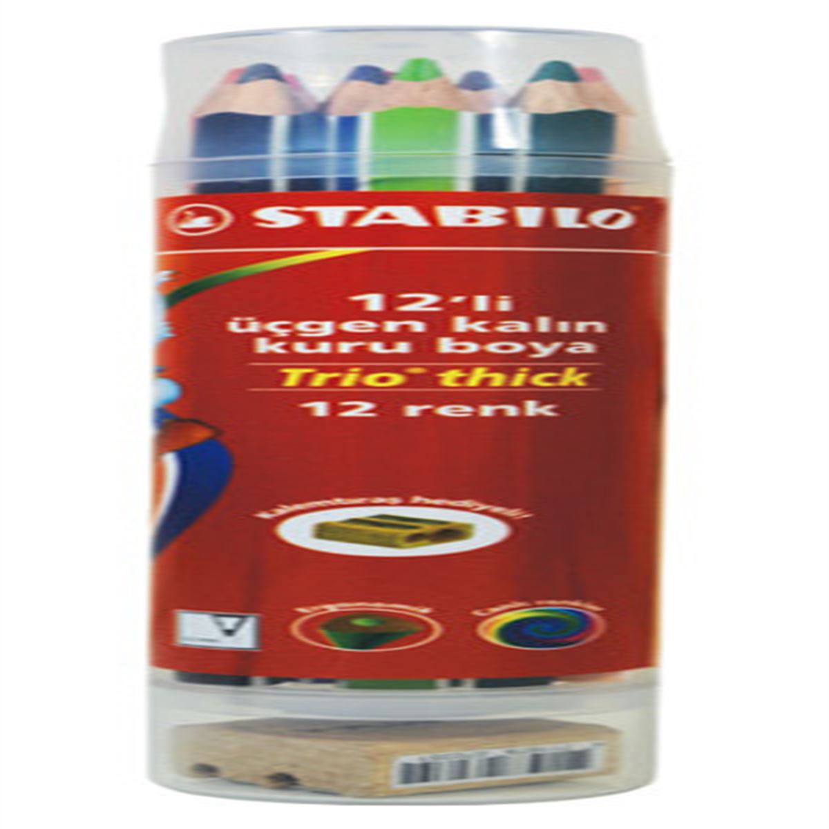 STABİLO KURUBOYA 12 RENK PLASTİK TÜP TRİO THICK 203-12-PT 1