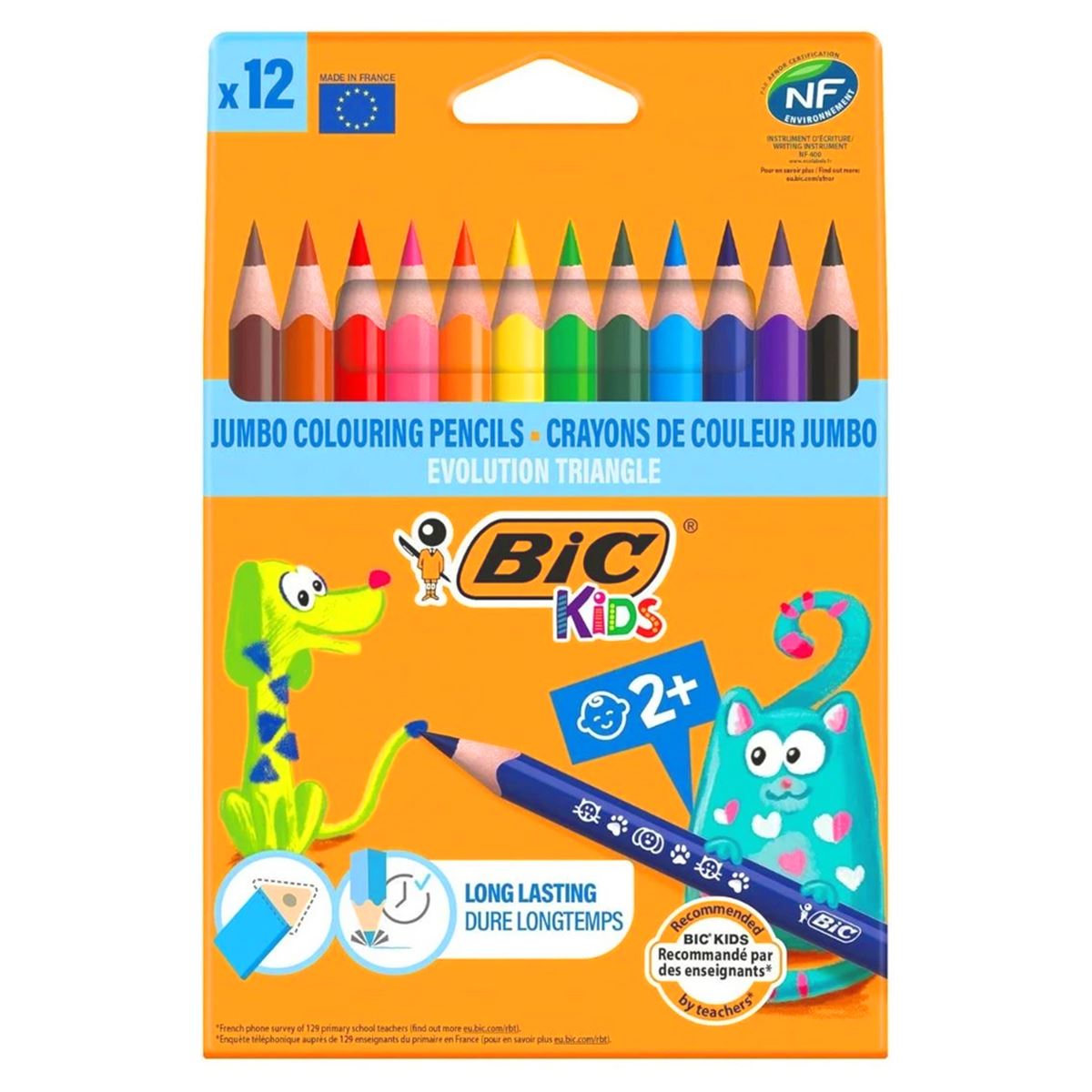 BİC KİDS KURUBOYA EVOLUTİON ÜÇGEN JUMBO 12 RENK 82973511 1