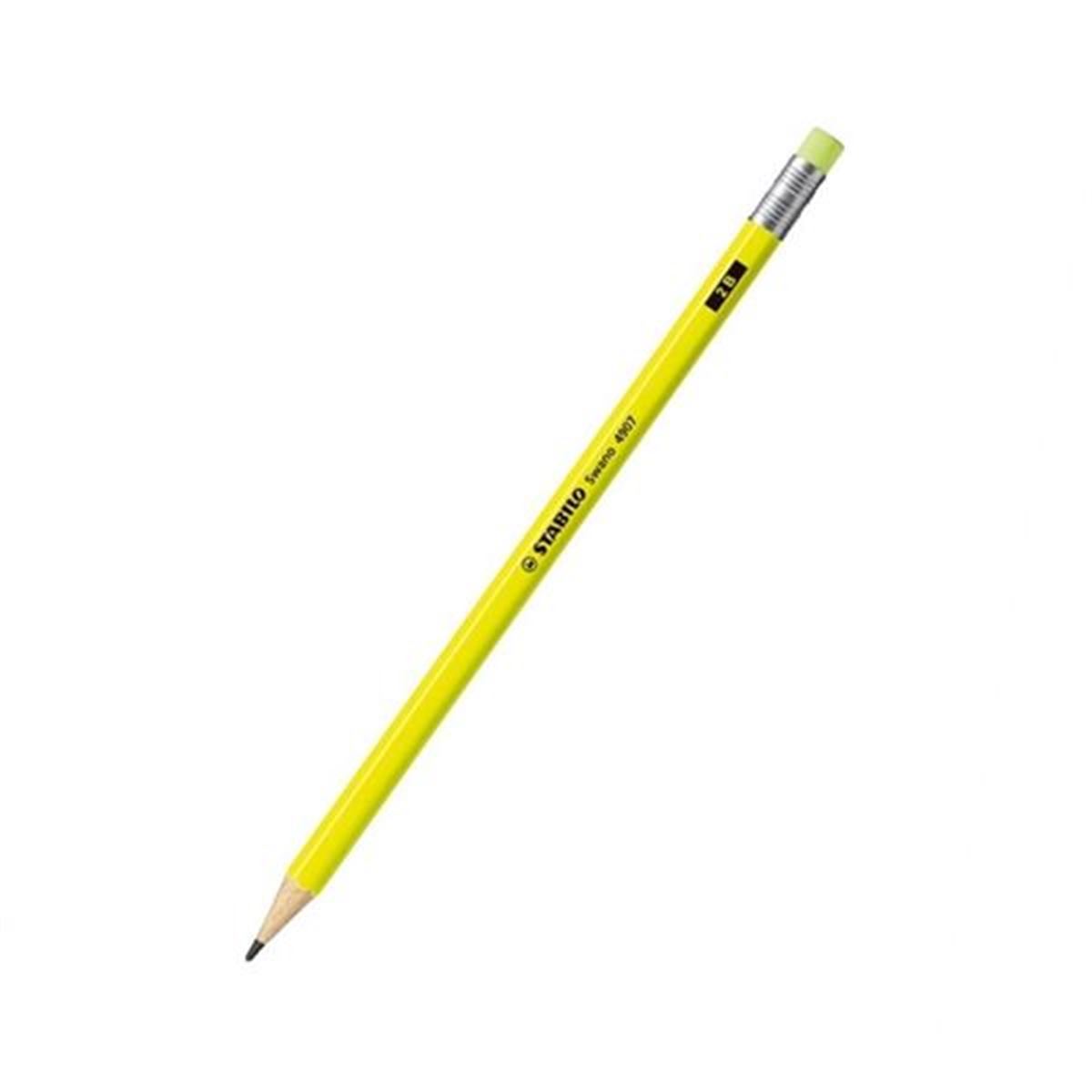 STABİLO KURŞUN KALEM 4918-2B-24 SARI LATA 12 Lİ 1