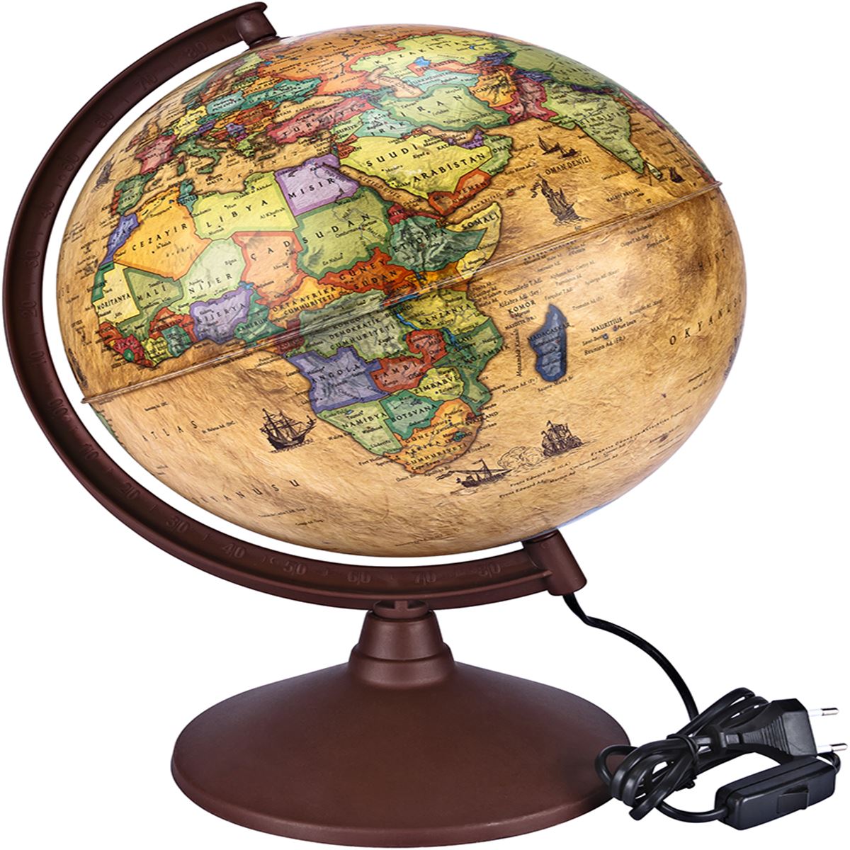 BRONS KÜRE IŞIKLI 30 CM ANTİK BR-813 1