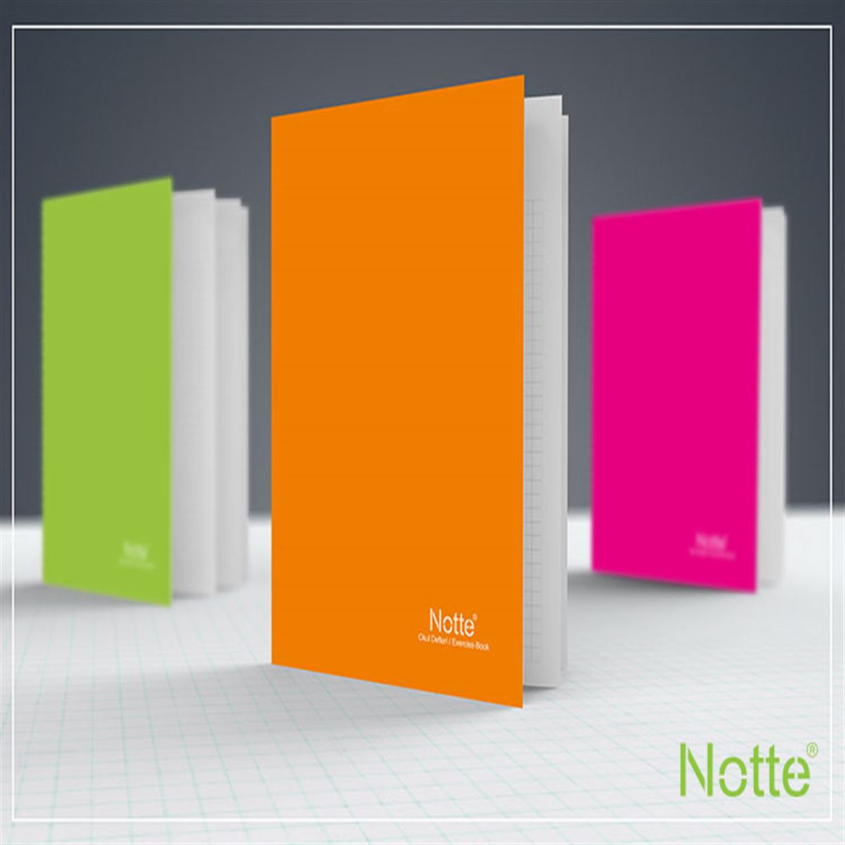 NOTTE FLEXİ DEFTER A5 KUŞE KAPAK DİKİŞLİ 40 YP ÇİZGİLİ 12 Lİ 11-105 1